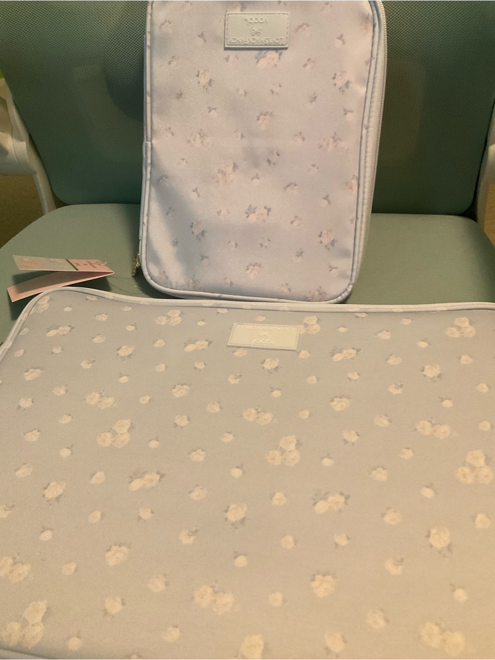 LoveshackFancy Yoobi Floral Laptop Sleeve & Accessory Pouch Set New